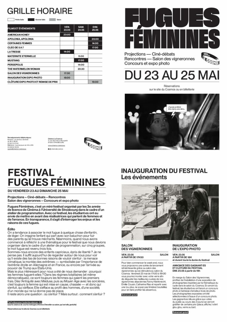 Brochure Mini-Festival Fugues Féminines